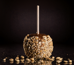     Peanut caramel apple with crunchy peanut toppin