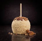 Butter pecan caramel apple drizzled with chocolate and topped with roasted pecans