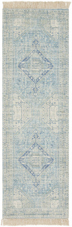 Byers Handmade Cotton-blend Aqua Rug