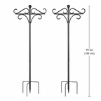 2 Packs 91in Heavy Duty Double Shepherds Hook Bird Feeder Pole Garden Hanging Holder with 5 Adjustable Height 5 Prong Base for Bird Feeder Garden Plan